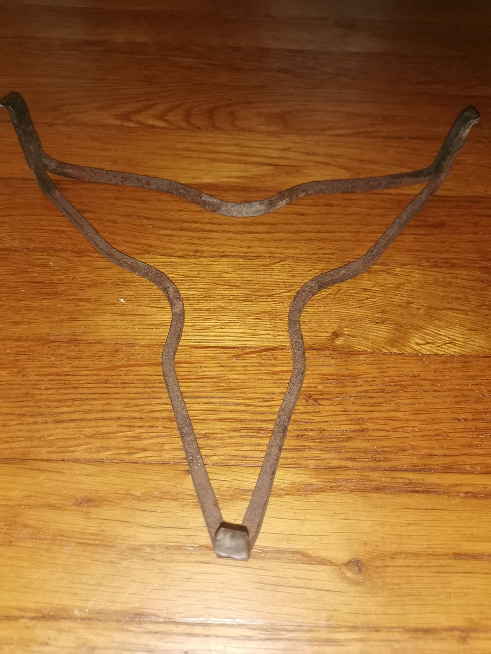 Antique Hand Forged Iron Fireplace Pot Trivet Kettle Stand Tripot 10" - Picture 6 of 10